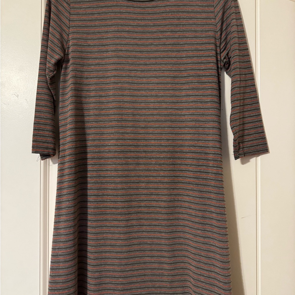 Rolla Coster Striped Knit Dress - Gray, Rust, Green